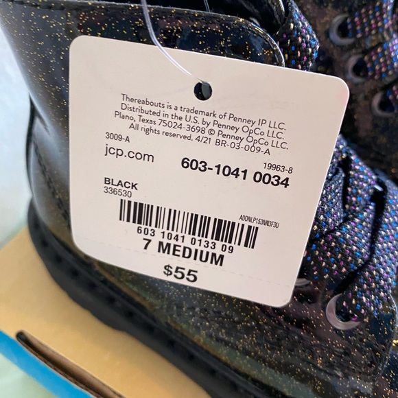 NWT Black Little Reese Glittery Girls Boots size 7 - Picture 9 of 14